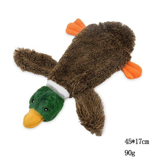 2-in-1 Stuffless Squeaky Dog Toys With Soft, No Stuffing For Indoor Play, Supports Active Biting And Play - 1Wild Duck